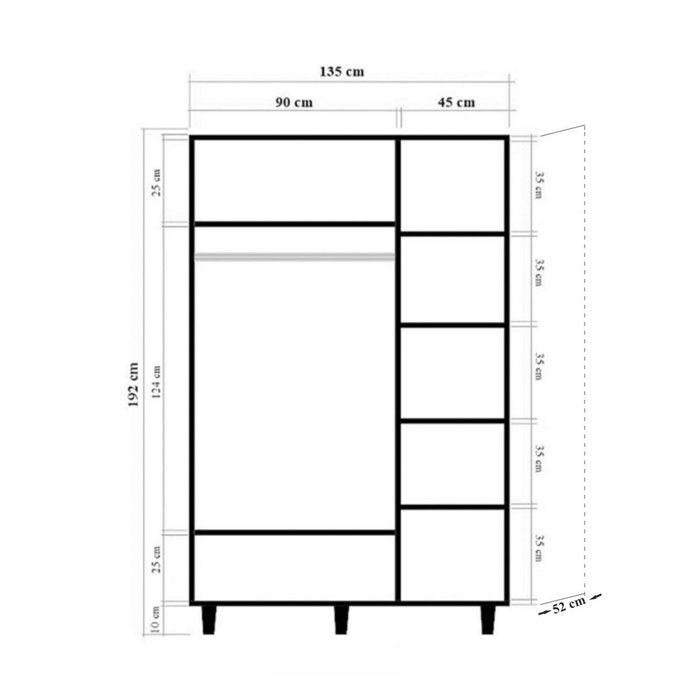 Hanah Home Armario Lena 3 -977 Sonomo